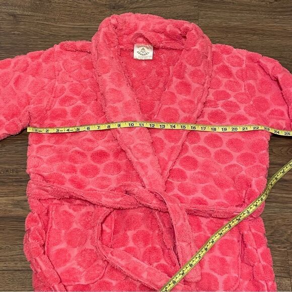 Aegean Short Plush Fuzzy Polkadot Robe Pink OS - Picture 12 of 12